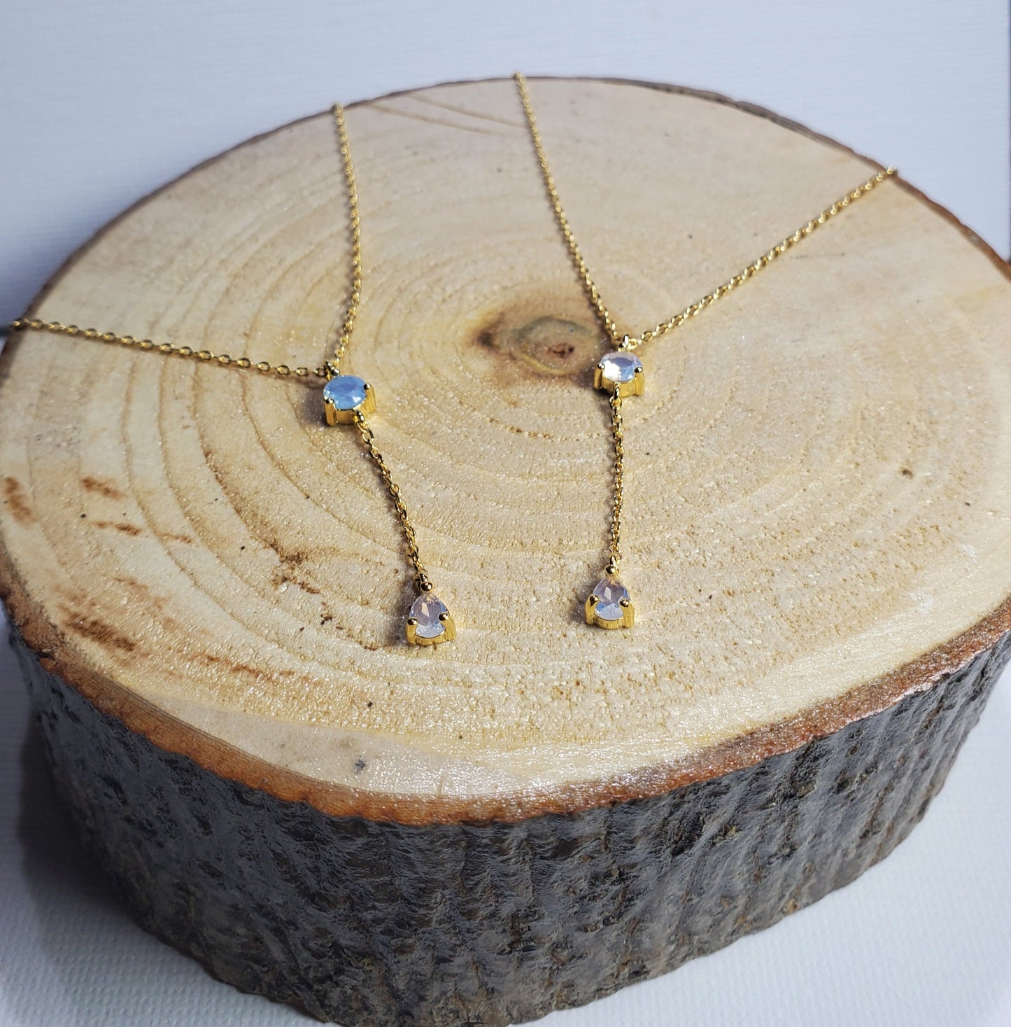 White Cubic Zirconia Dangle Necklace