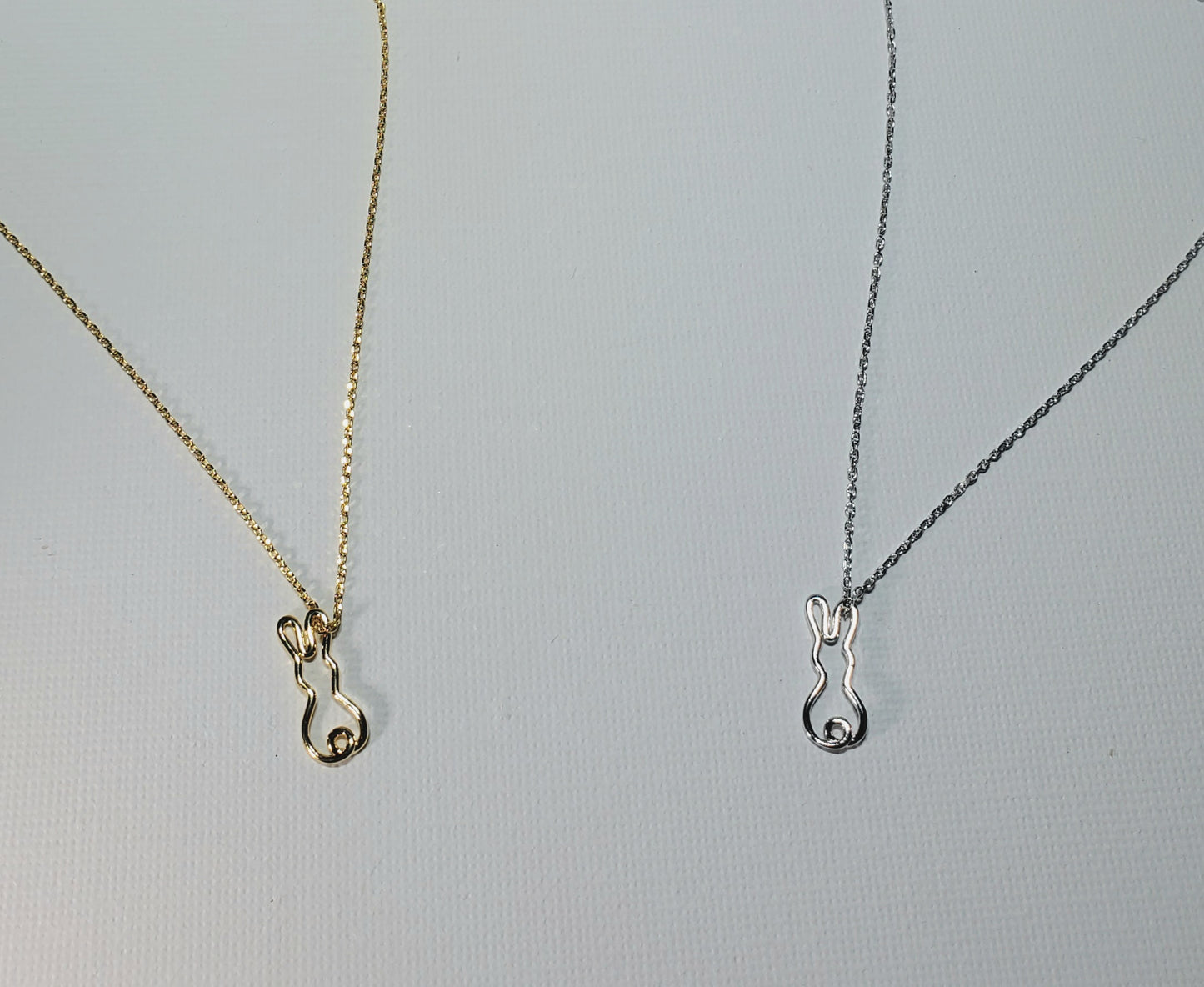 Wire Sitting Bunny Necklace