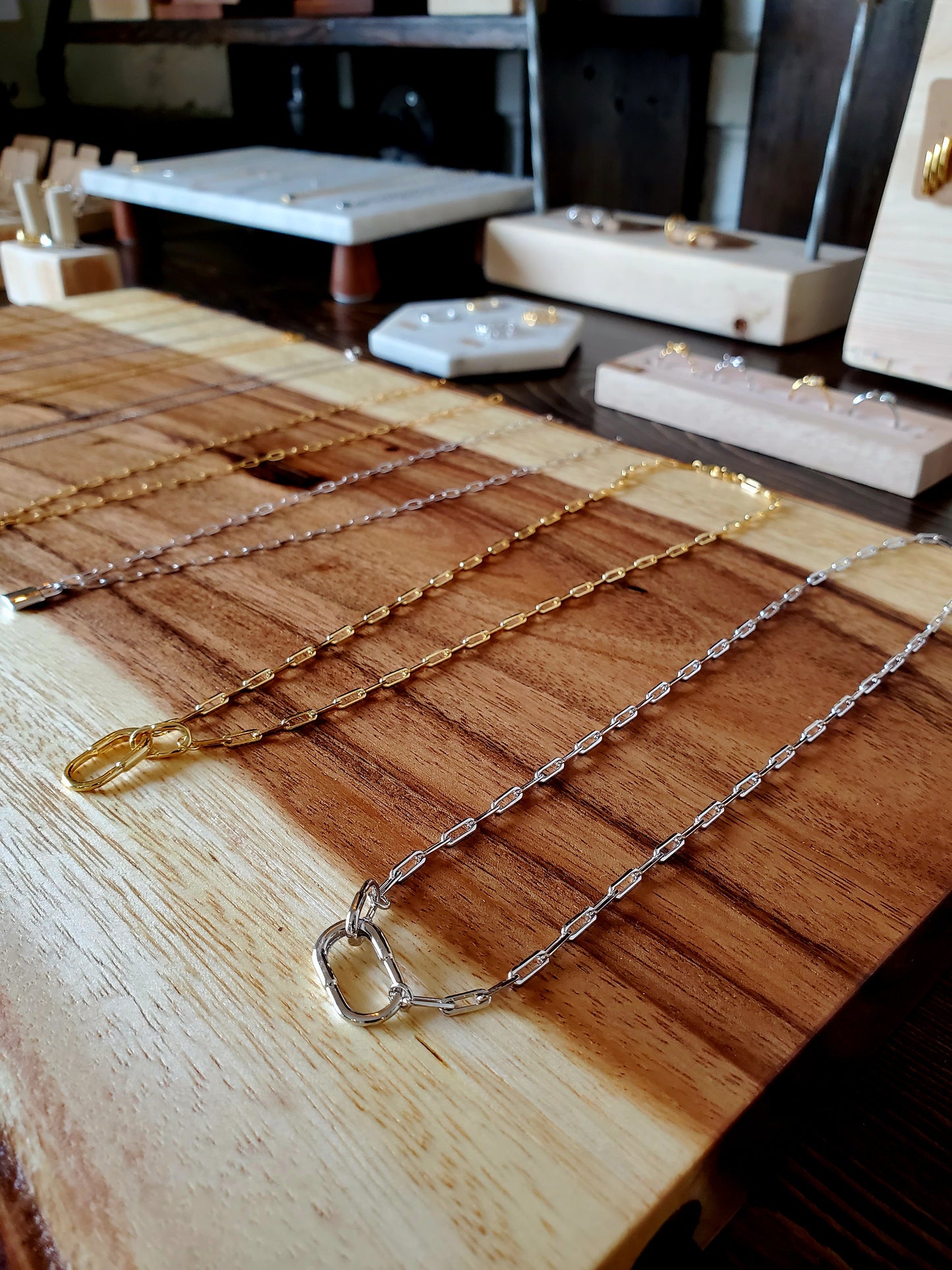 Double Paper Clip Link Necklace