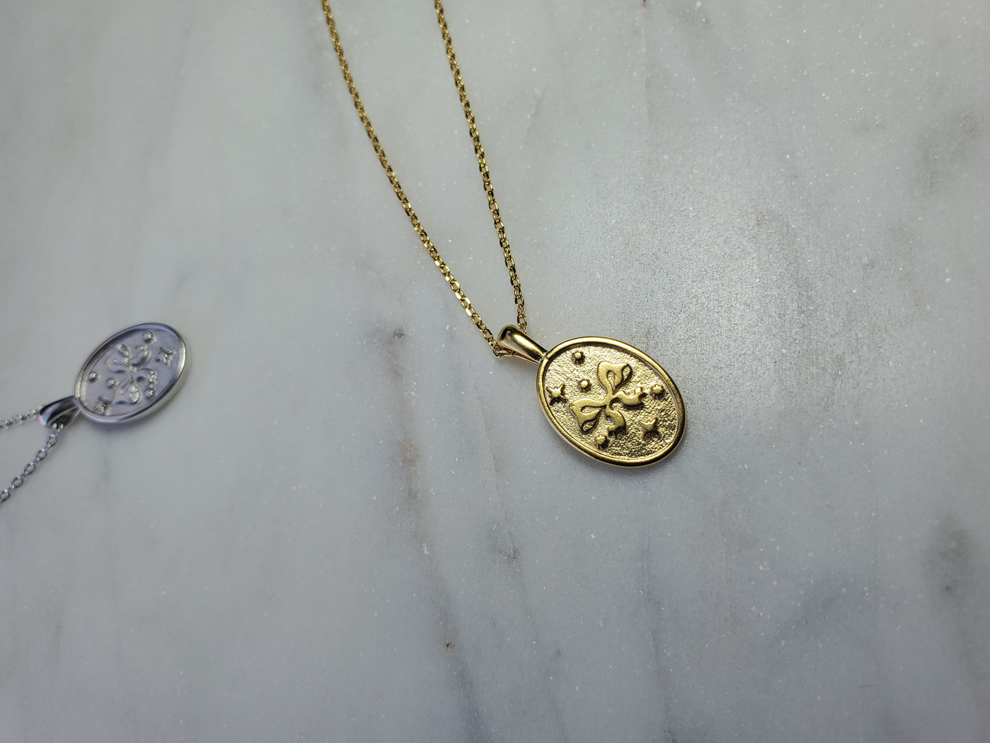 Delicate Carved Ribbon Necklace