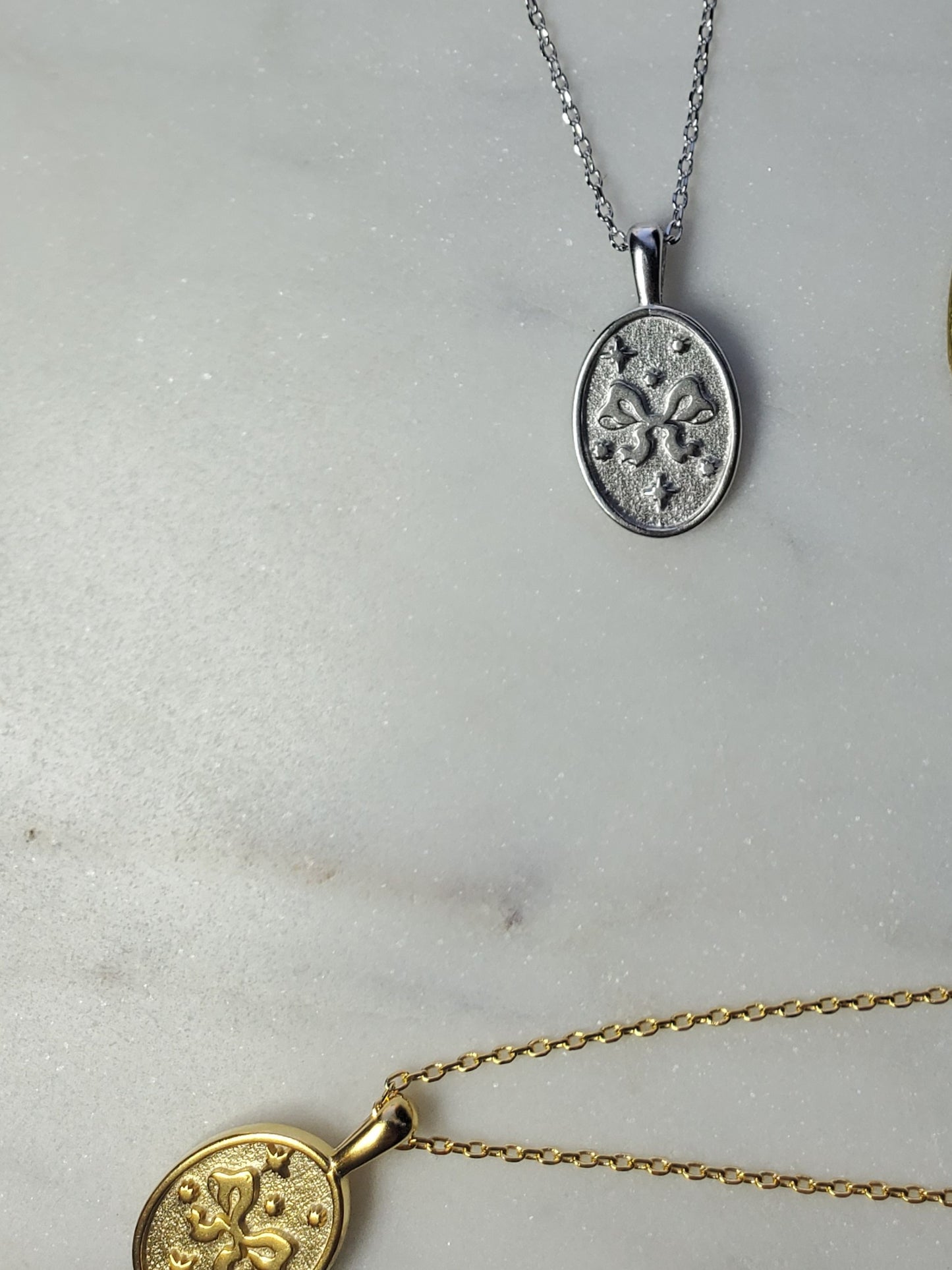 Delicate Carved Ribbon Necklace