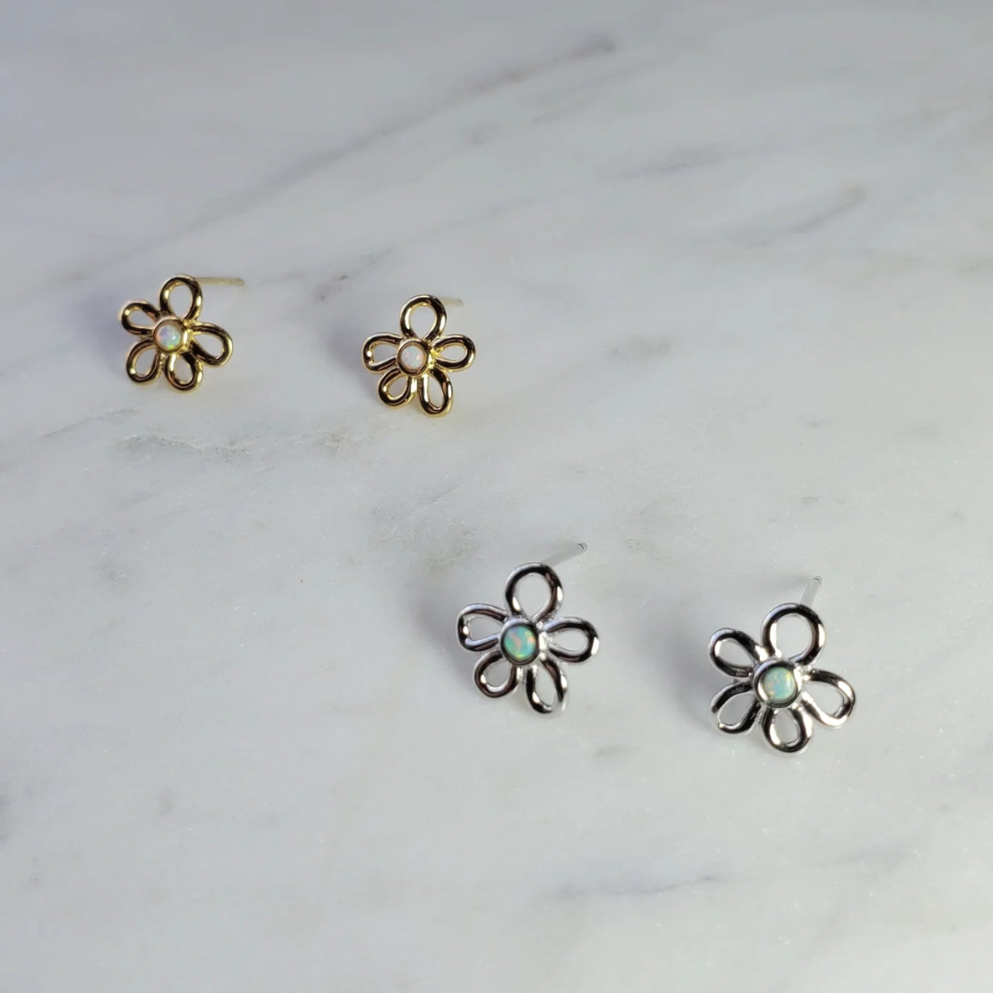 Flora Opal Dot Earrings