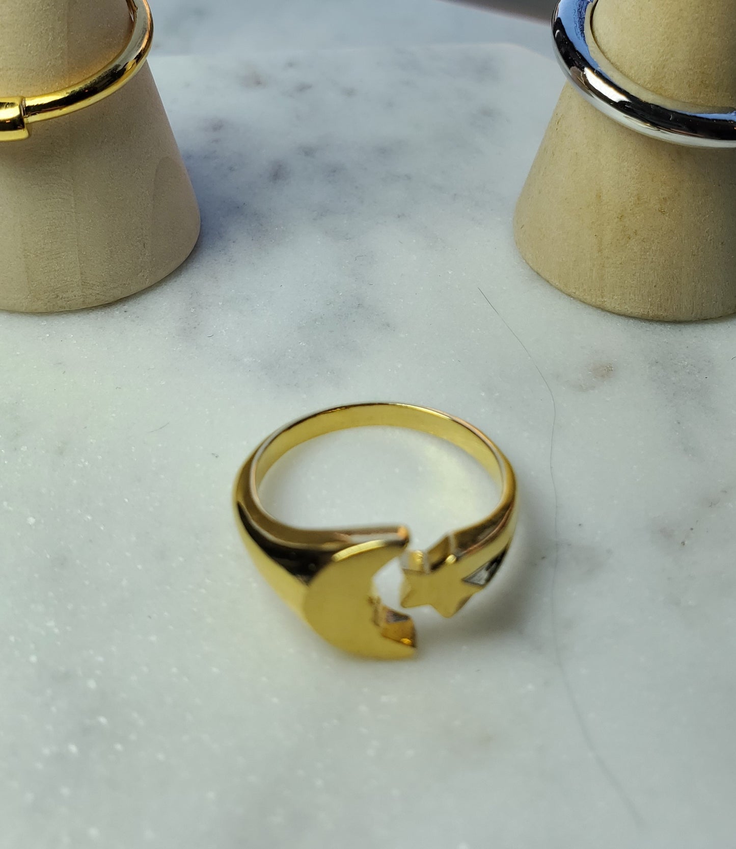 Moon and Star Ring