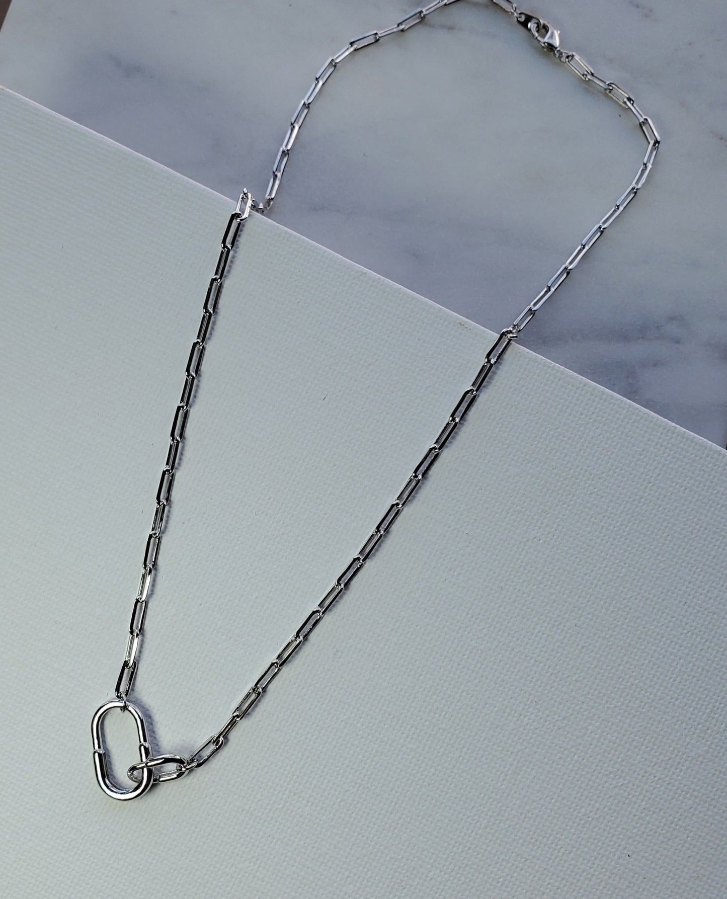 Double Paper Clip Link Necklace