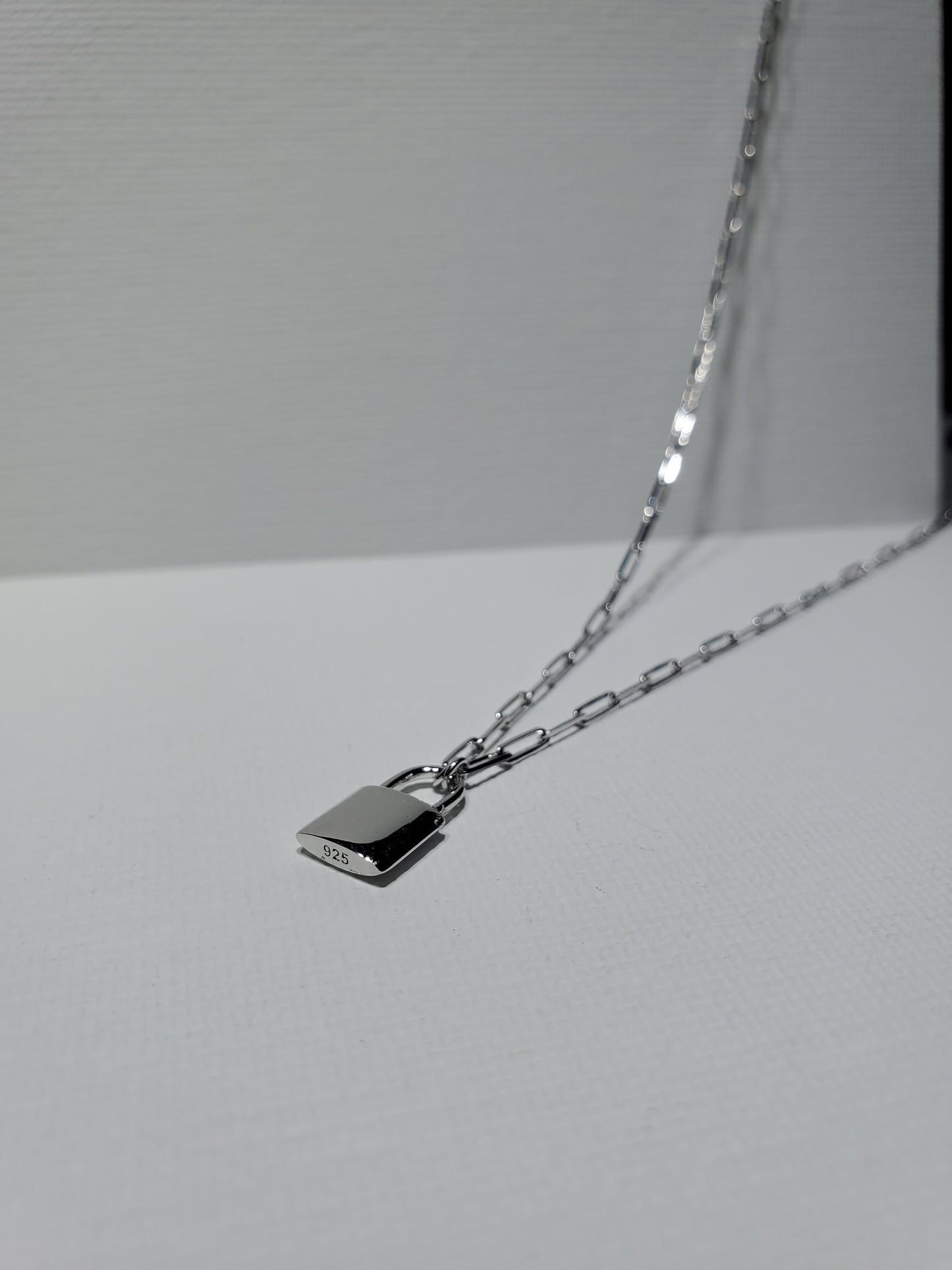 925 SS Padlock Chain Necklace