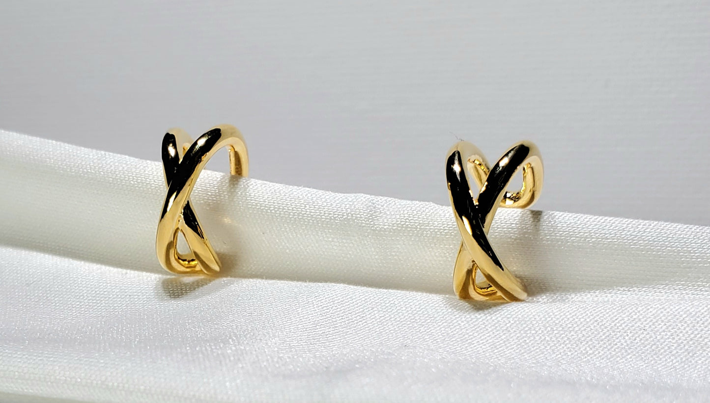 Crossed Hoop Earrings
