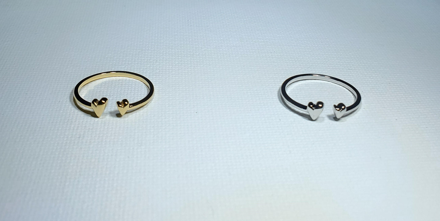 Teeny Double Heart Ring
