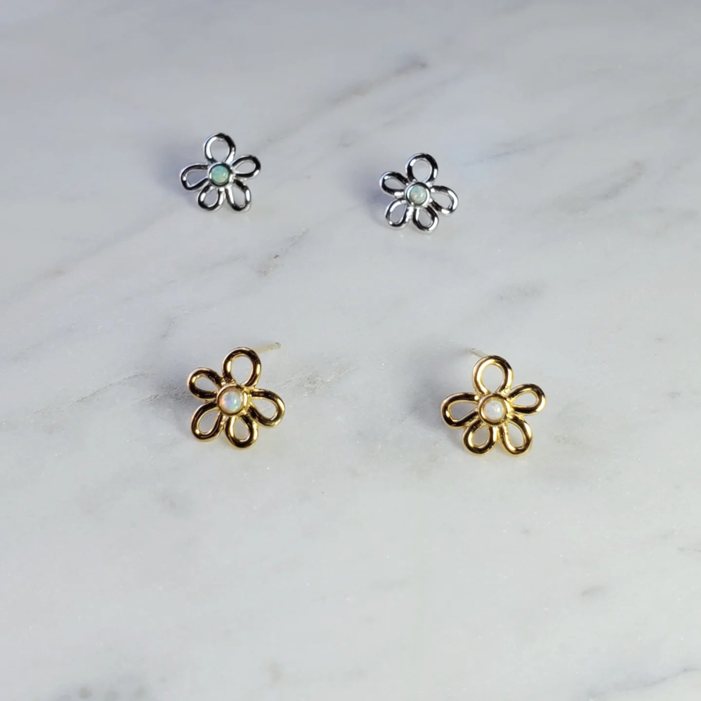 Flora Opal Dot Earrings