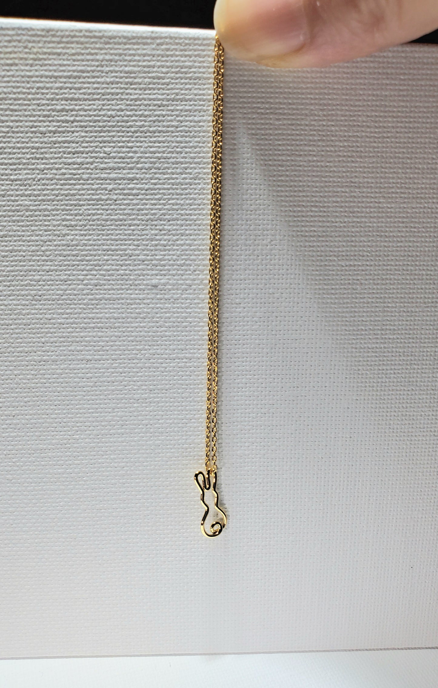 Wire Sitting Bunny Necklace